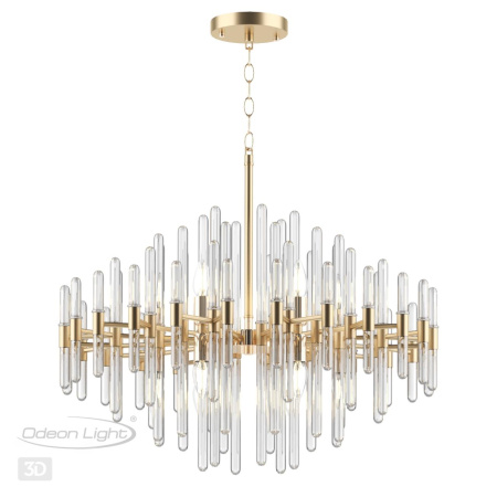 Люстра E14 12*40W STIKA золотой/стекло ODEON LIGHT