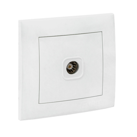 Валенсия Розетка телевизионная 1-местная 75Ом 5-862МГц белая EKF