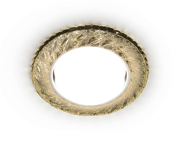 Встраиваемый точечный светильник со светодиодной лентой G303 CL/WW хром/прозрачный GX53+3W(LED WARM) Ambrella Light