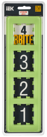 BRITE Рамка 4-мест. РУ-4-2-Бр стекло эко грин RE IEK