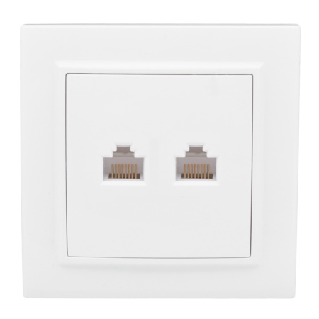 Минск Розетка RJ-45+Phone СП белая EKF