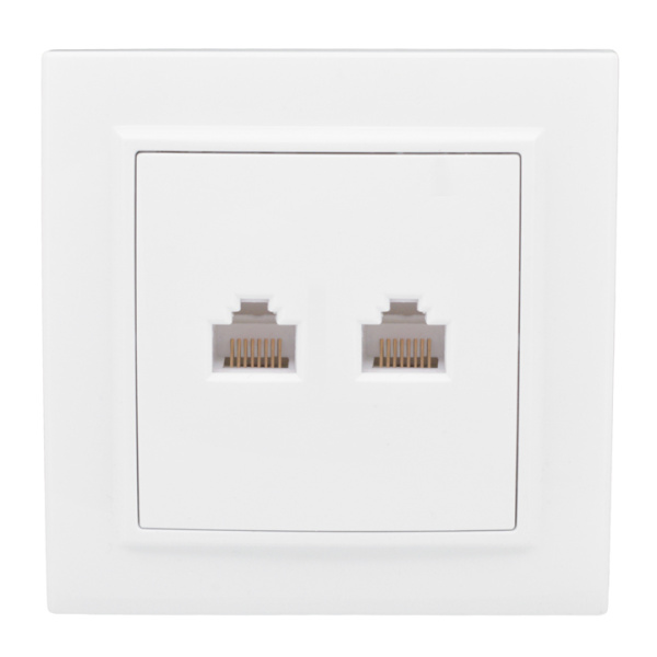 Минск Розетка RJ-45+Phone СП белая EKF Минск Розетка RJ-45+Phone СП белая EKF