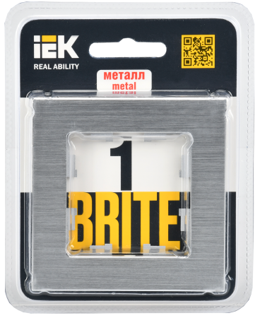 BRITE Рамка 1-мест. РУ-1-1-БрА металл алюм. IEK