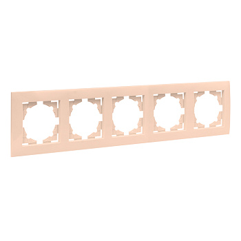 Валенсия Рамка 5-местная кремовая EKF