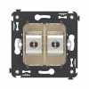 Компьютерная розетка RJ-45 без шторки в стену, кат.6 двойная экранированная, "Avanti", "Ванильная дымка" DKC