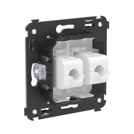 Компьютерная розетка RJ-45 без шторки в стену, кат.6А двойная, "Avanti", "Белое облако" DKC