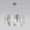 Подвесная люстра с фактурным стеклом 8*E14 60Вт хром IP20 Canaria (324/8 хром) Bogate's