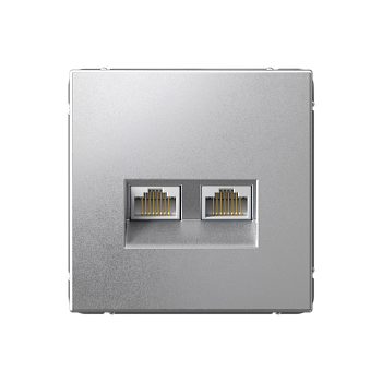 ARTGALLERY РОЗЕТКА двойная компьютерная RJ45+RJ45, кат.6А, механизм, АЛЮМИНИЙ Systeme Electric