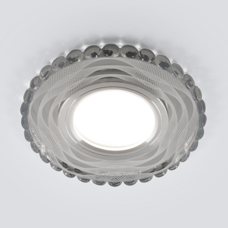 Встраиваемый точечный светильник со св/д подсветкой 1*G5.3 4200К белый, зеркальный IP20 (a047759) Elektrostandard