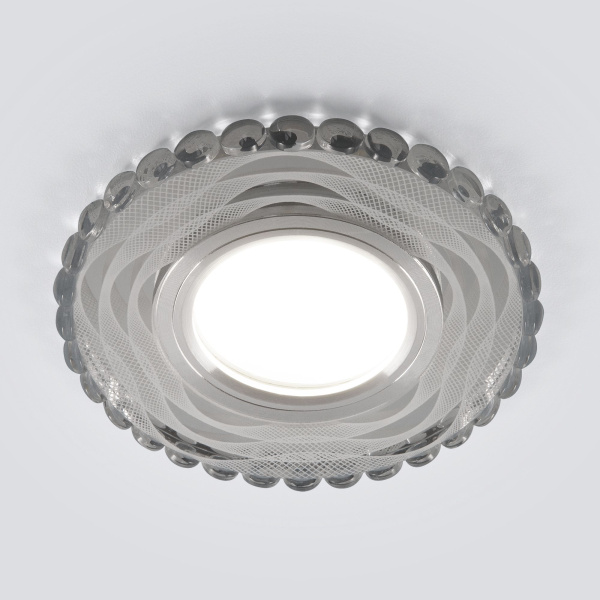 Встраиваемый точечный светильник со св/д подсветкой 1*G5.3 4200К белый, зеркальный IP20 (a047759) Elektrostandard