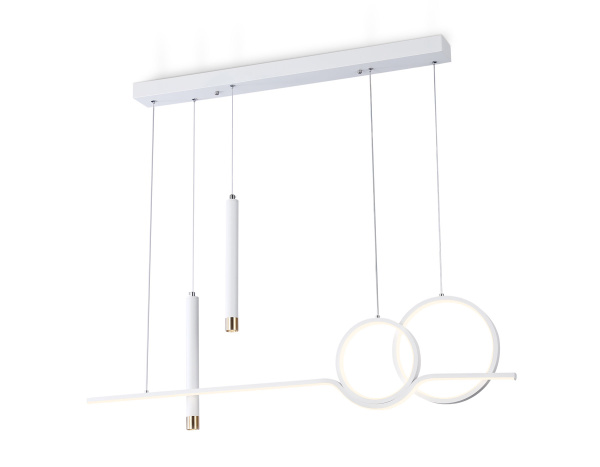 Светильник светодиодный подвесной с пультом FL5393/5 WH белый 3000K/4200K/6400K+4200K 62W 1000*75*1200 (ПДУ ИК) Ambrella Light