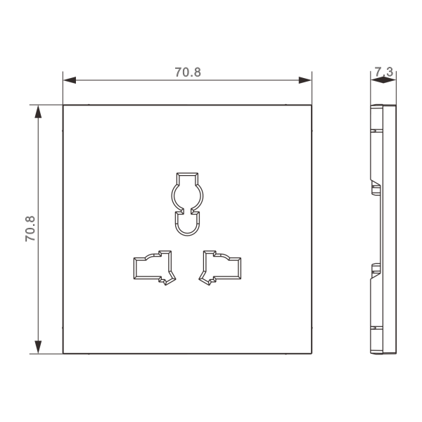 Donel S08 шампань накладка для розетки мультистандарт, со шторками 16A 250 В~,серия DB