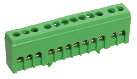 Шина PE "земля" в корпусном изоляторе на DIN-рейку ШНИ-6х9-12-К-З IEK