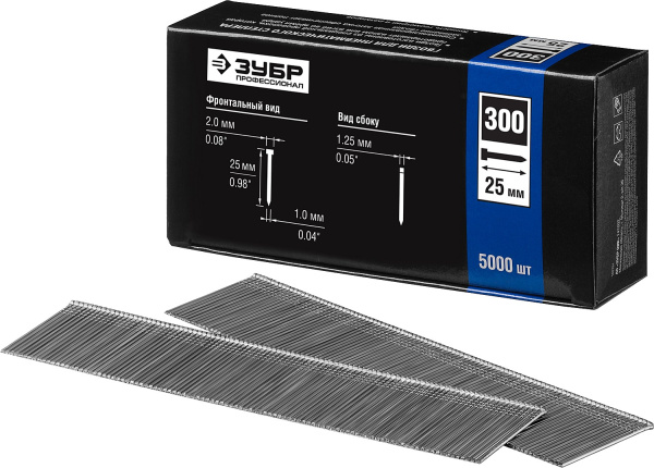25 мм гвозди для нейлера тип 300, 5000 шт ЗУБР