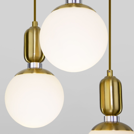 Подвесной светильник со стеклянными плафонами 3*E27 60Вт латунь IP20 Bubble (50151/3 латунь) Eurosvet