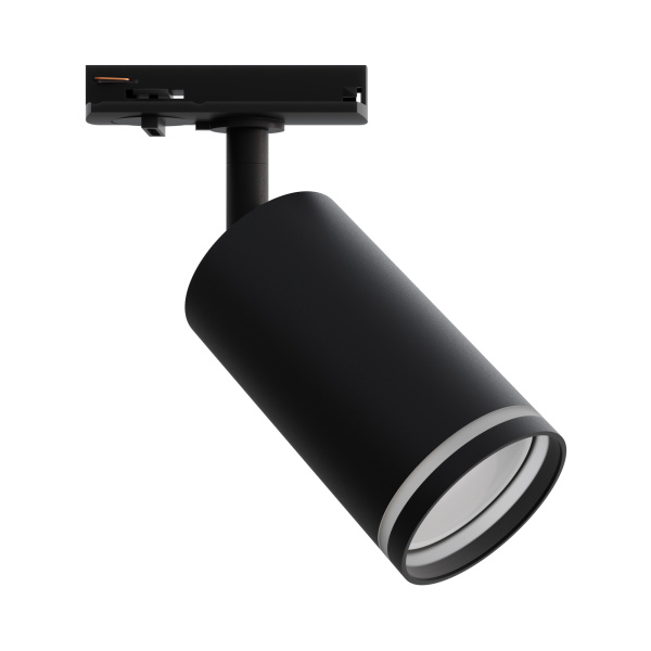 16-78 Светильник трековый, однофазный, под лампу, 230В/50Гц, GU10, max 35Вт, IP20, Φ55х100х152мм, черный, алюминий, с адаптером, лампа в ко... APEYRON