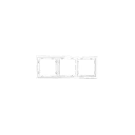 Рамка пластиковая Voltum S70 на 3 поста, (белый глянцевый)