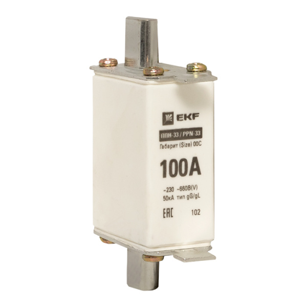 Плавкая вставка ППН-33 100/100А габарит 00С PROxima EKF