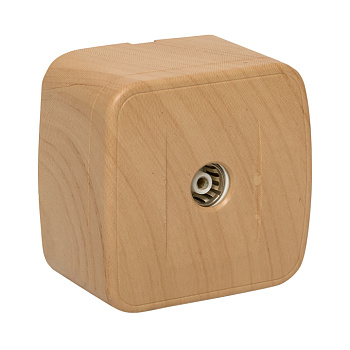 Минск Розетка TV 1-местная ОП 75Ом 5-862МГц светлое дерево EKF