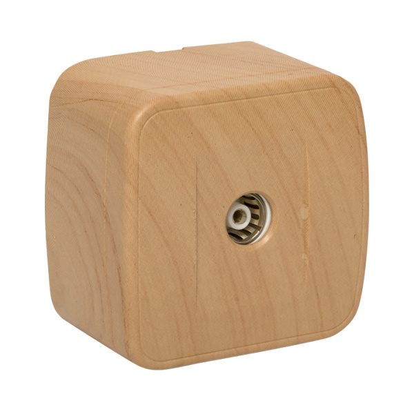 Минск Розетка TV 1-местная ОП 75Ом 5-862МГц светлое дерево EKF