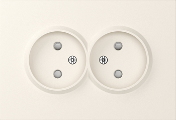 Donel A07 матовый кремовый накладка для розетки 2-й без заземления, со шторками 16A 250 В~,серия DB