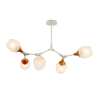 Люстра потолочная Белый, Светлое дерево/Белый E27 5*60Вт SLE113502-05 EVOLUCE