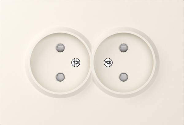 Donel A07 матовый кремовый накладка для розетки 2-й без заземления, со шторками 16A 250 В~,серия DB