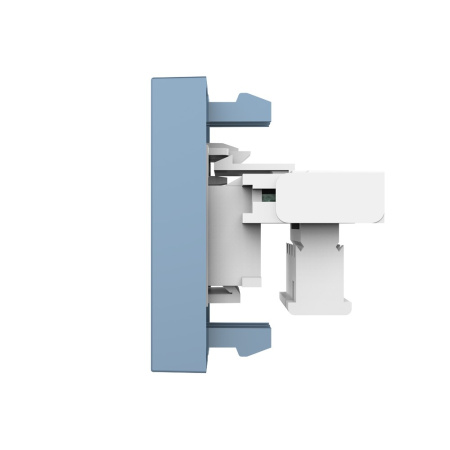 Розетка телефонная RJ-11 кат. 3, цвет синий (механизм) Livolo