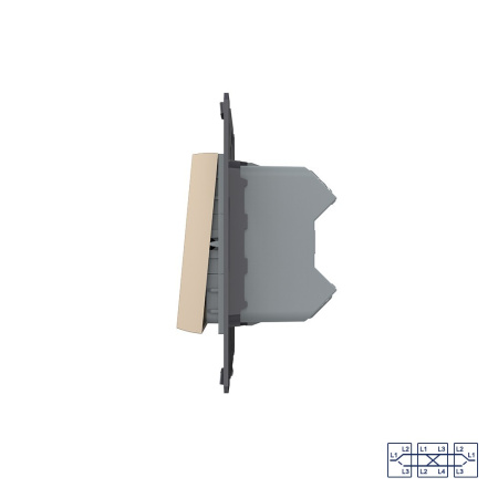 Клавиша перекрестного механического выключателя, 1/2 модуля, цвет золотой (механизм) Livolo