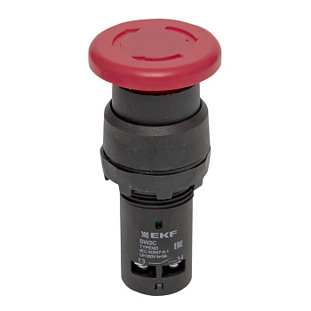 Кнопка SW2C-11MZ поворотная красная NO+NC Грибок PROxima EKF