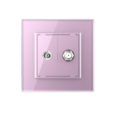 Розетка ТВ/Спутниковая SAT Розовая Livolo