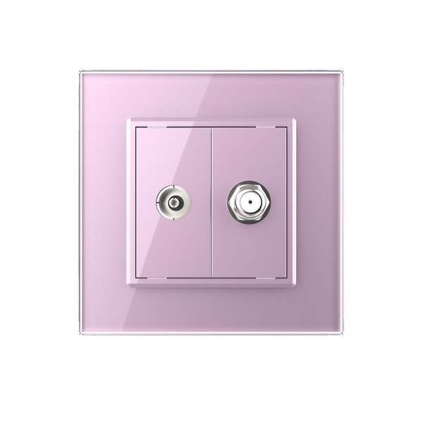 Розетка ТВ/Спутниковая SAT Розовая Livolo