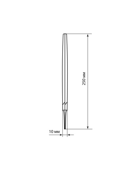 Напильник трехгранный длина 200 мм, №2, без рукоятки "Рубин" TDM