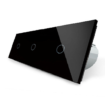 Сенсорный выключатель 3 клавиши (1-1-1), 3 поста Черный Livolo