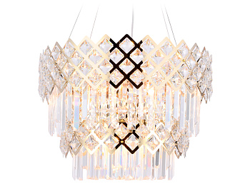 Подвесная люстра с хрусталем TR5275/8 GD/CL золото/прозрачный E14/8 max 40W D520*380 Ambrella Light