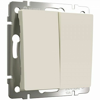 Встраиваемые механизмы Выключатель СУ 2 кл 10А айвори матовый IP20 Werkel