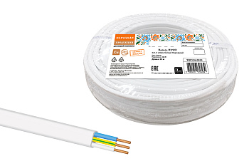 Провод ПУСП 3х1,5 (20м), белый Народный
