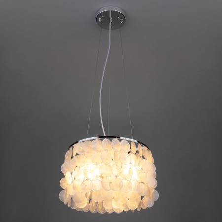 Люстра с перламутром 3*E27 40Вт хром IP20 Sandra (60005/3 хром / перламутр) Eurosvet