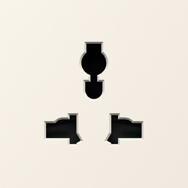 Donel A07 матовый кремовый накладка для розетки мультистандарт, со шторками 16A 250 В~,серия DB