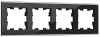 BRITE Рамка 4-мест. РУ-4-2-БрЧ стекло черн. IEK