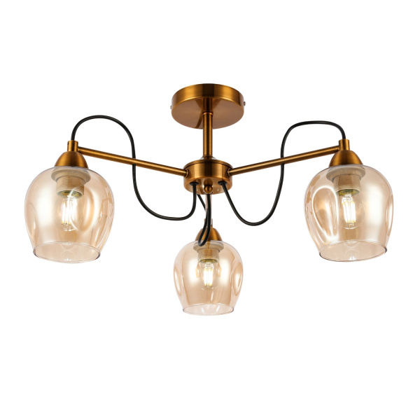 Люстра потолочная Бронза/Янтарный E27 3*60Вт SLE110002-03 EVOLUCE