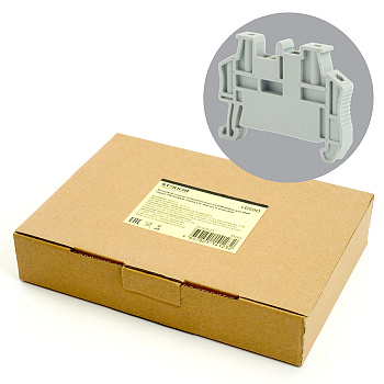 Концевой стопор (ограничитель) на DIN рейку для ЗНИ, серый LD590 STEKKER