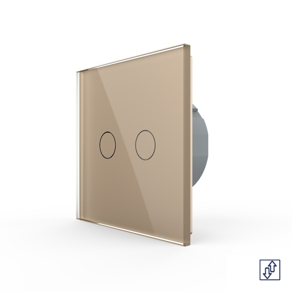 Сенсорный выключатель для жалюзи 2 клавиши 1 модуль Золотой Livolo