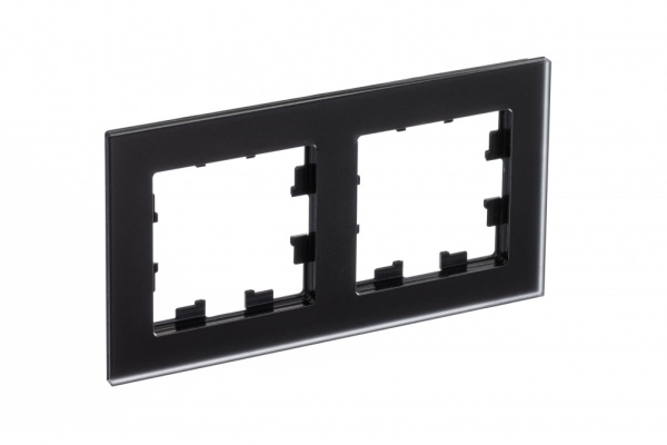 ATLASDESIGN NATURE Рамка горизонт/вертик 2 пост . матовое органическое стекло черный IP20 Schneider Electric