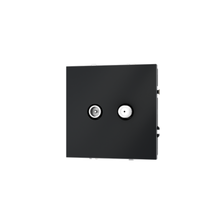 Розетка телевизионная встраиваемая Voltum S70 оконечная TV+SAT, (графит)