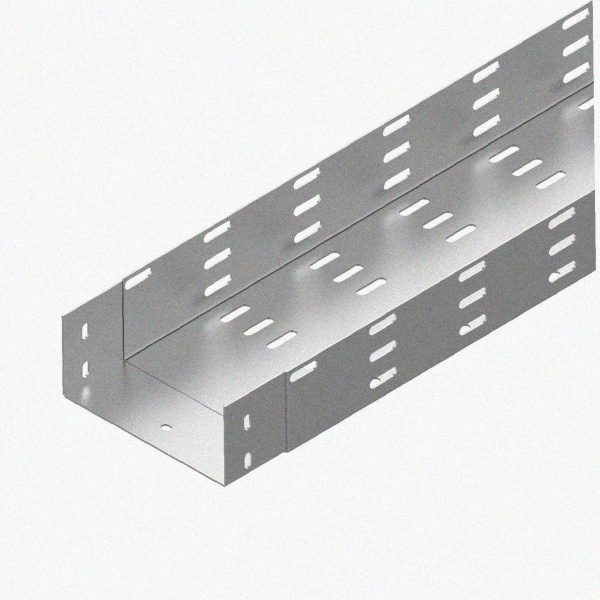 Лоток монтажный цельный перфорированный ЛМЦ50х50х2000 УТ1,5, оцинкованный лист, S1,0