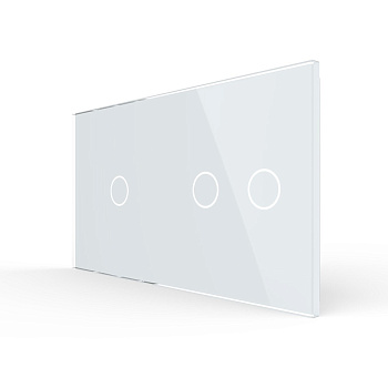 Панель для одноклавишного и двухклавишного выключателей белая Livolo