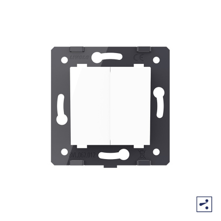 Выключатель двухлинейный проходной клавишный (модуль) БЕЛЫЙ Livolo