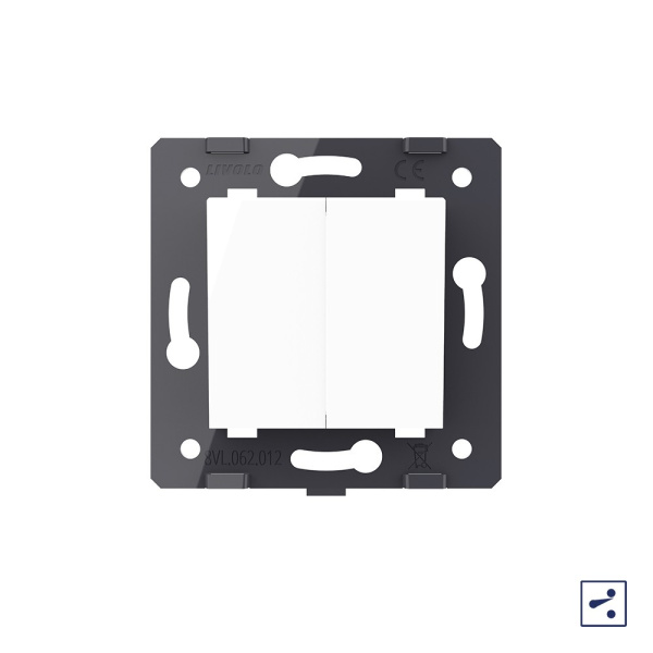 Выключатель двухлинейный проходной клавишный (модуль) БЕЛЫЙ Livolo