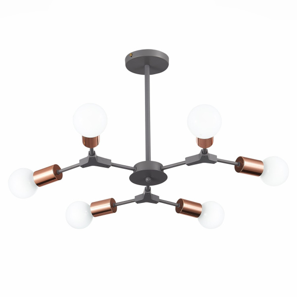 Люстра подвесная Серый, Розовое золото E27 6*60Вт SLE106403-06 EVOLUCE